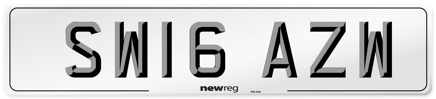SW16 AZW Number Plate from New Reg